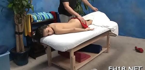  Hot fucked hard and facialed during a massage clip scene